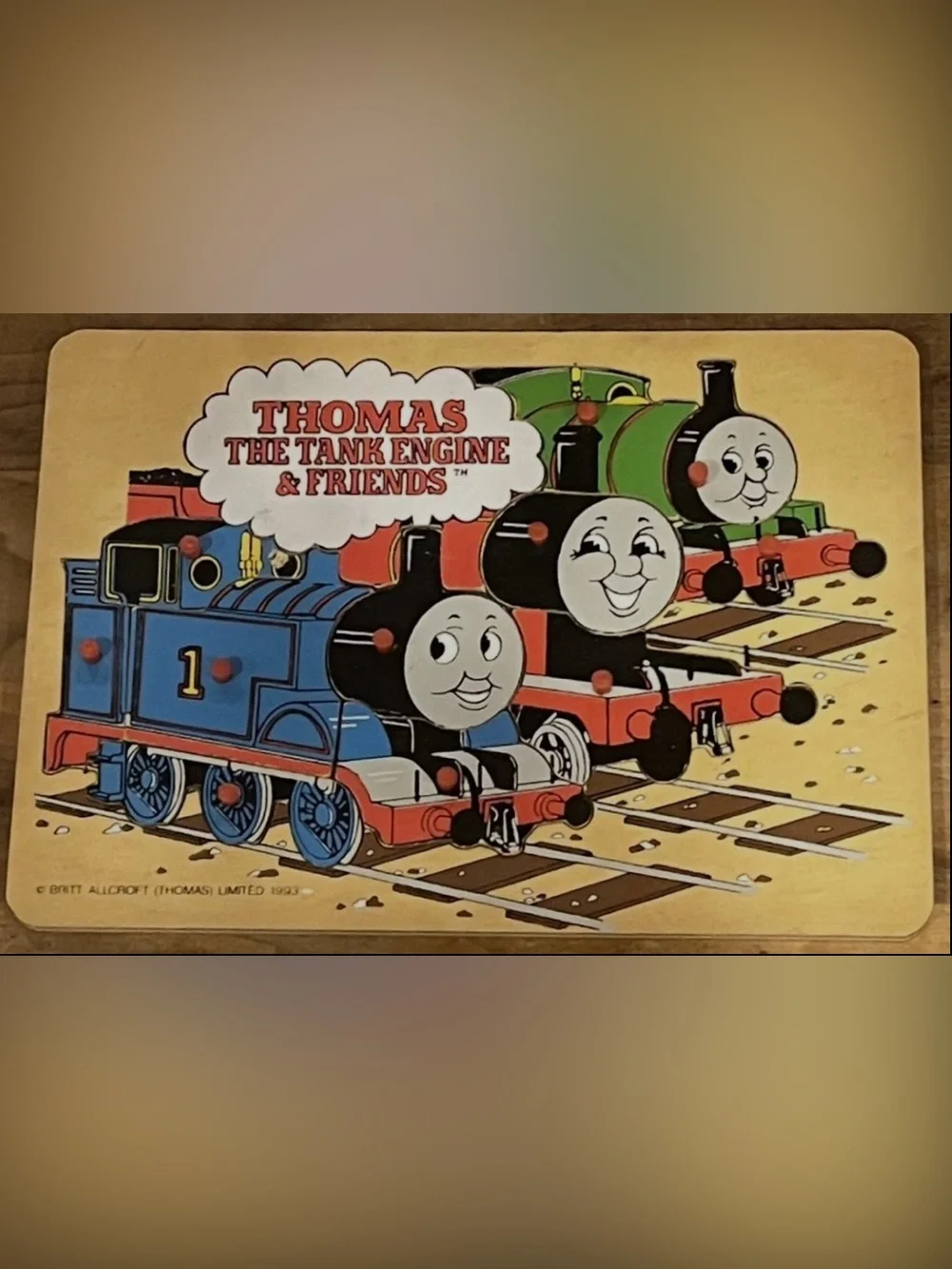 Vintage Rare 1993 Thomas The Tank Engine & Friends Wooden Puzzle